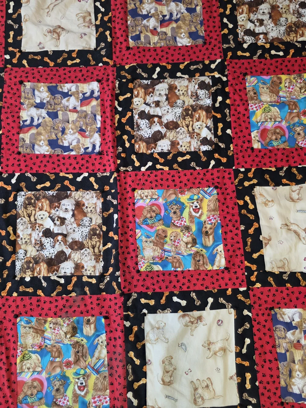 Sewing Dogs Handmade Dog Lover Quilt 52 x 63 Lap, Throw, Blanket, Gift